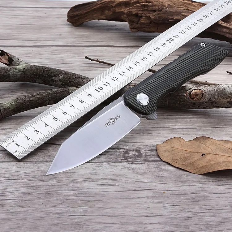 TS76 Two Sun Knife With D2 blade Shipping Dark Green titanium Handle Gift Knife Junting Hiking Knife Tactical Camping Knifel TS76 Two Sun Knife With D2 blade Shipping Dark Green titanium Handle Gift Knife Junting Hiking Knife Tactical Camping Knifel