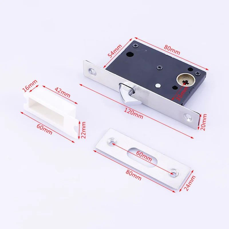 

Invisible Door Locks Handle Double-sided Durable for Sliding Barn Wooden Door LKS99