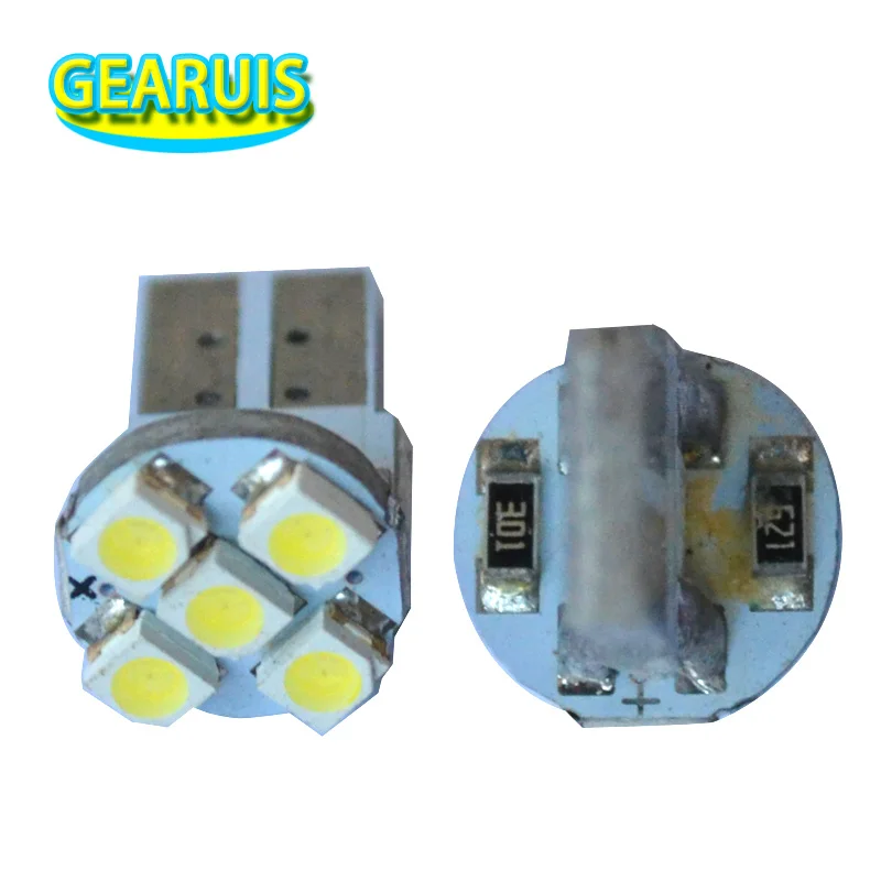 

1000pcs T10 3528 led 12V W5W 5 SMD 1210 194 168 Car Auto Reading Lights Luggage Compartment Light Car Door Light LED Bulbs 12V