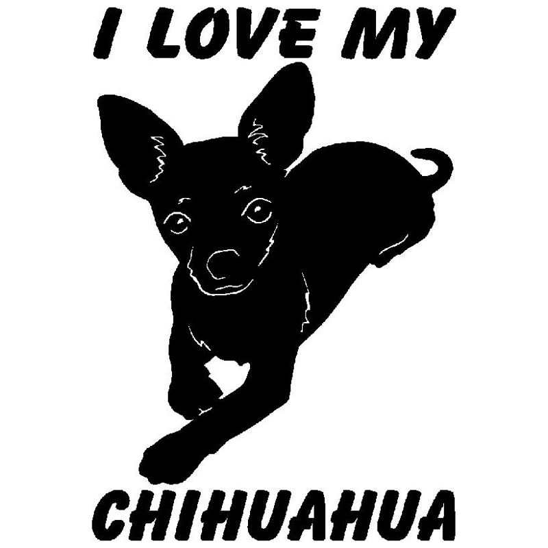 

10.3cm*15.1cm I Love My Chihuahua Dog Animal Car-Styling Car Sticker Vinyl S4-0193
