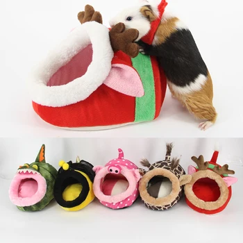 

Hot Sale Plush Pet House Guinea Pig Hamsters Hedgehogs Rabbits Dutch Rats Warm High Quality Small Animal Bed Hamster Accessories