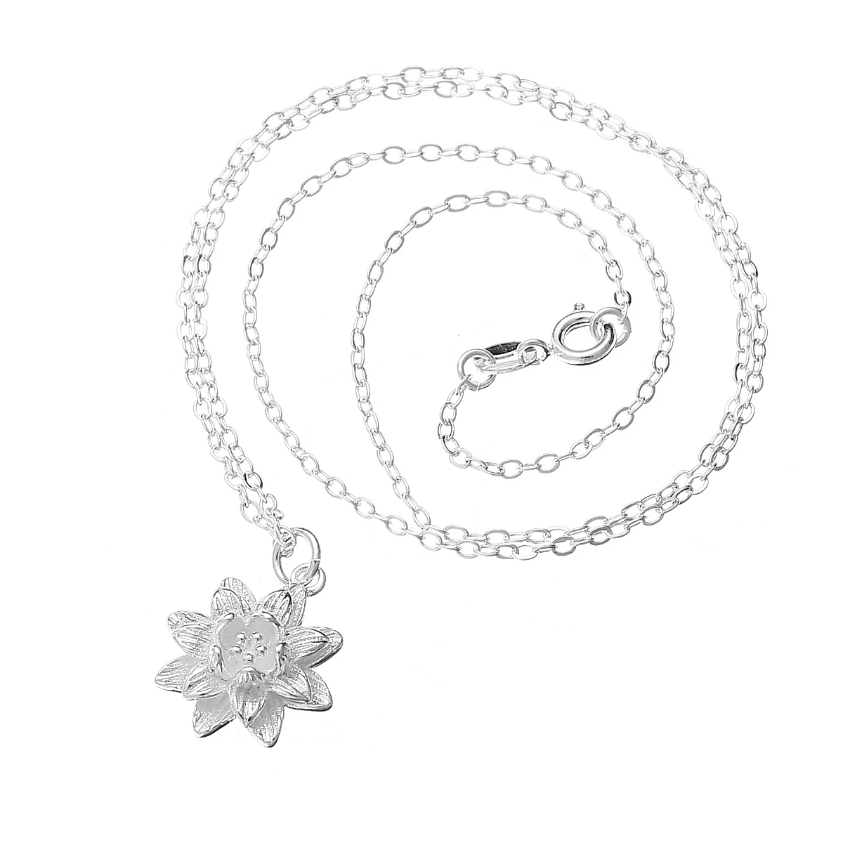 Chic Ladies Lotus Flower Pendant Necklace Boho Women Sexy Neck Jewelry Accessories Shellhard Silver Color Collare Necklaces