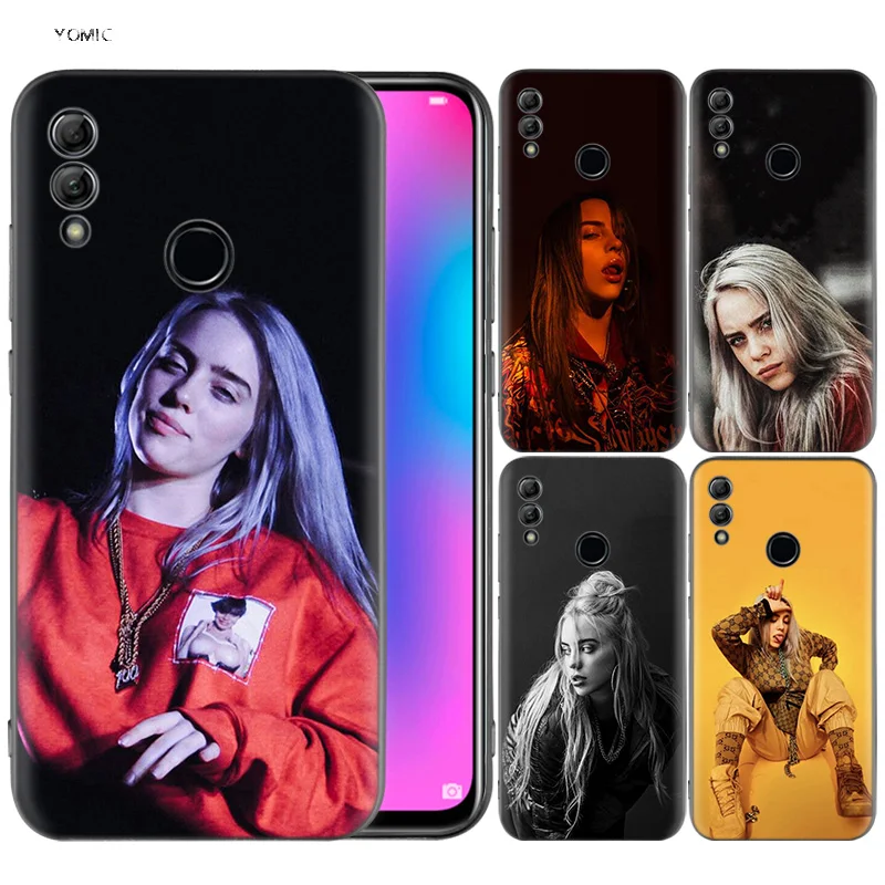 

Silicone Cover Case for Huawei Honor 10 9 Lite 8X 8C 8A Y6 Y7 Y9 7A Pro Prime 7C 2018 2019 V20 Billie Eilish Girl