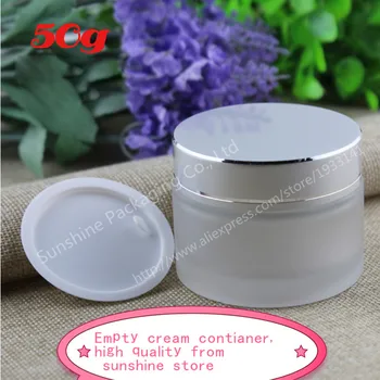 

Hot sale 1pcs 50g frosted glass jars, 50ml frost cream jars, skin care cream bottles, 1.7 fl oz cosmetic containers