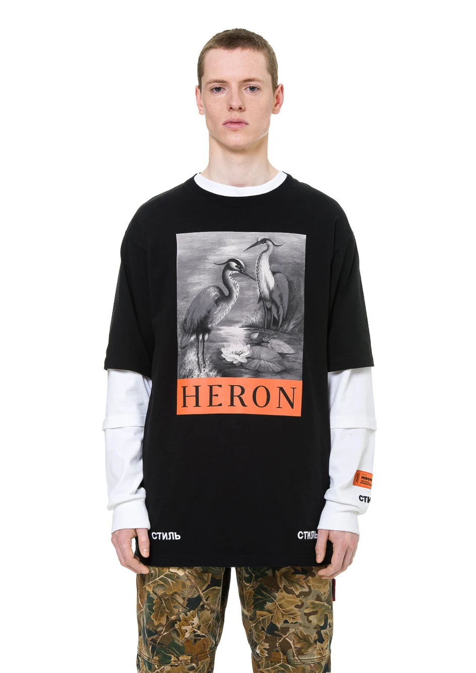 

Heron Preston T-Shirt Men 1:1 High Quality black white Crane Heron Preston T Shirt Streetwear hip hop Heron Preston Top Tees