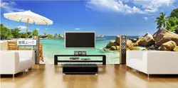 Пользовательские фото обои, пляж волны пейзаж фрески для гостиной, спальни ТВ стены тиснением Papel де Parede