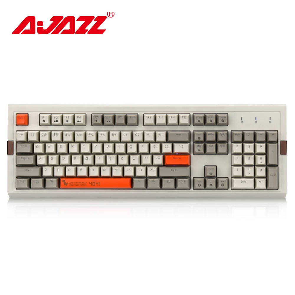 Цена Ajazz AK510 104 клавиши механическая клавиатура Ретро игровая клавиатура RGB подсветка Проводная клавиатура двухцветная PBT шариковая клавиша эрго...