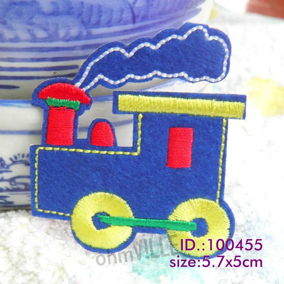 

100455 I Like Bule Train! Iron-on Patches Of Embroidered "easy To Apply, Just Iron-on" Guaranteed 100% Quality +free Shipping