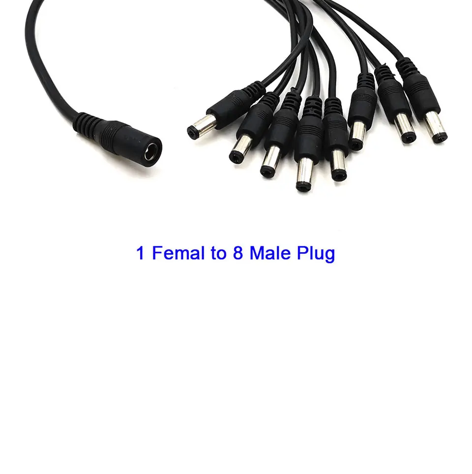 dc connector plug 1 femal to 2 3 4 5 8 male plug  Jack Splitter Adapter cable (6)