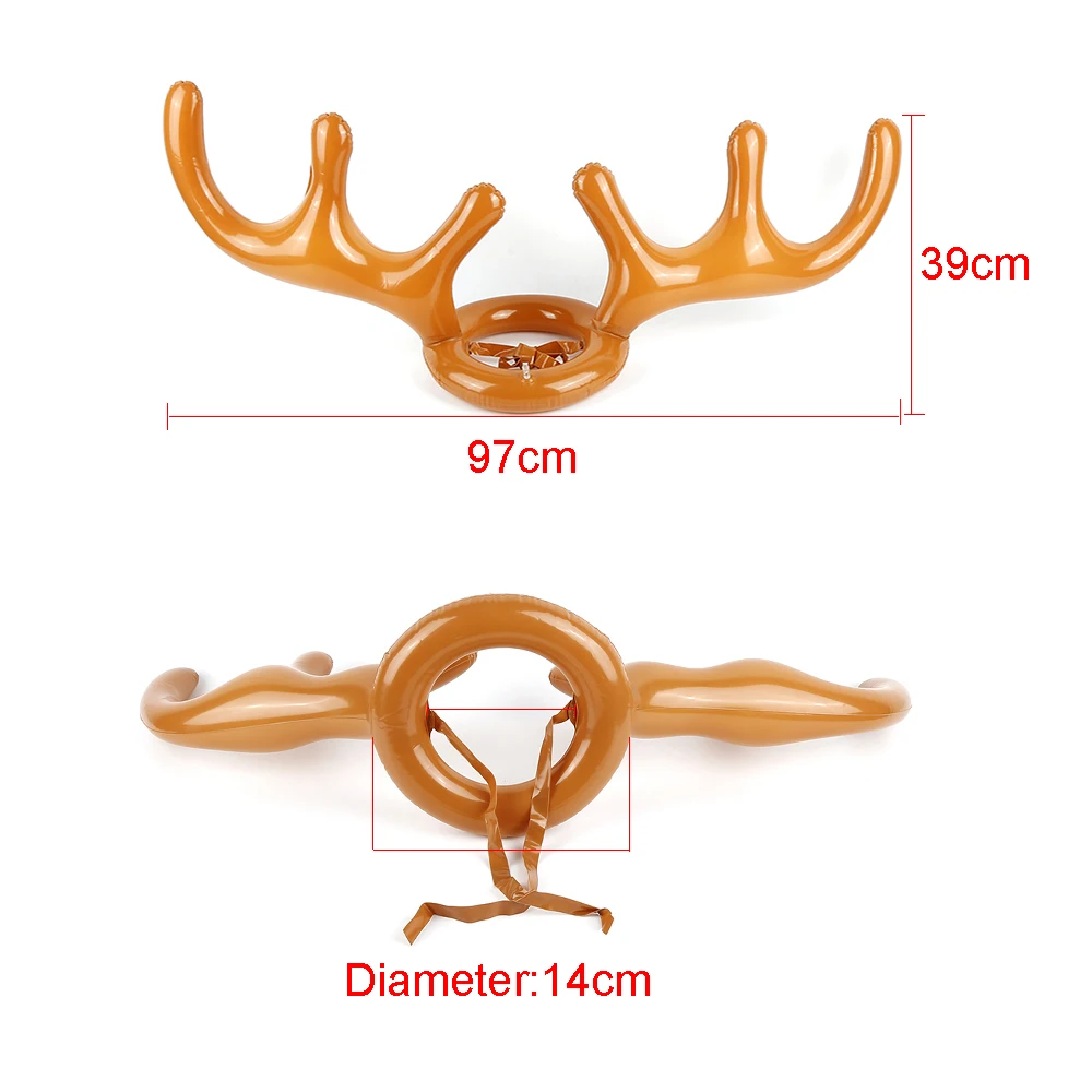 Надувной Санта Забавный олень рога кольцо для шляпы Toss Рождество Праздник Вечеринка игры поставки игрушки Дети Забавный подарок для детей