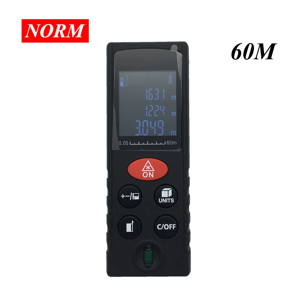 

Digital 60M laser distance meter Laser Rangefinder accuracy 2mm Maximum measuring distance Laser Tape Range Finder Free Shipping