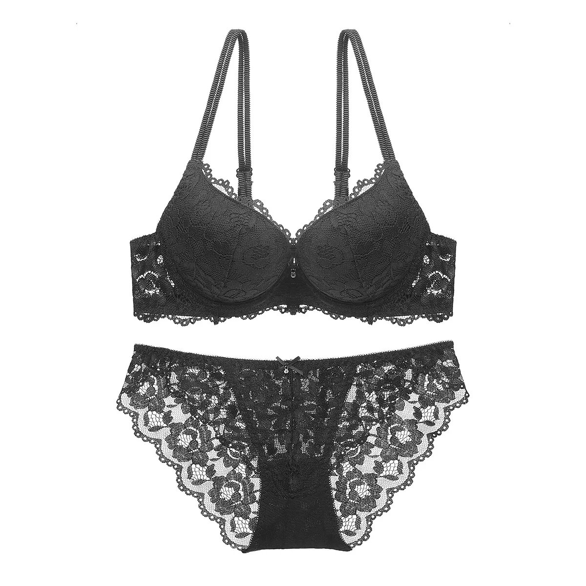 SHUCHAN Lace Bra Set Women Underwear Set Push Up Bra Set Sexy Lace Briefs Lingerie 3/4 Cup  Push Up Bra Underwear Everyday 15122
