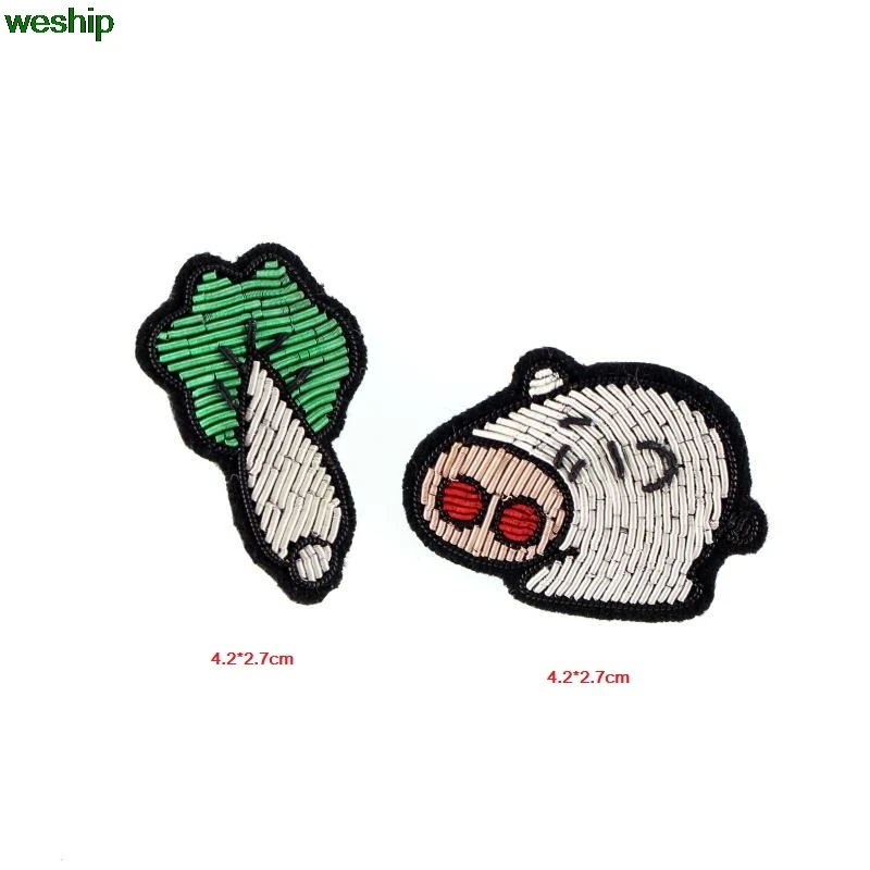 

DIY New High quality 3D Hand embroidered badges Cabbage / pig Armband applique for Coat Trousers Bag Brooch