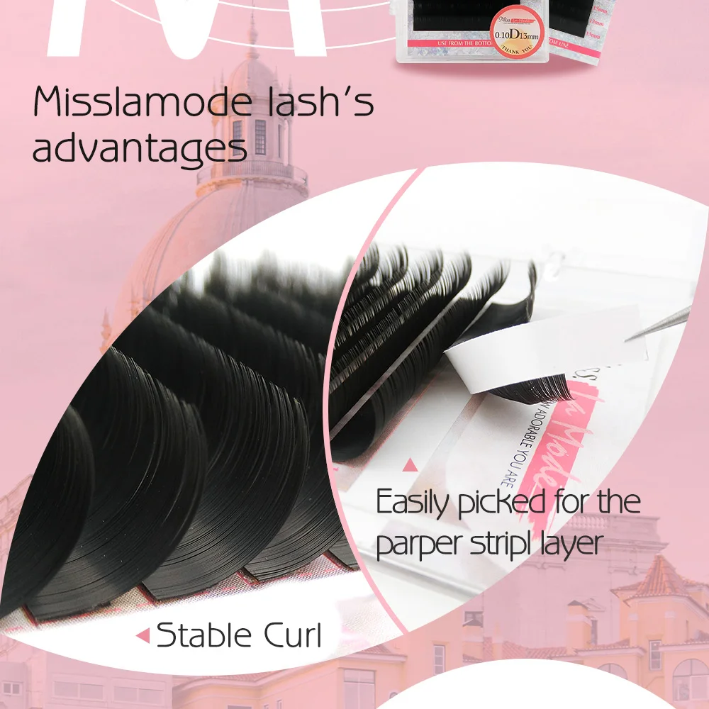 Misslamode 16rows/tray  russian volume eyelash extensions supplies lashes extension individual eyelashes extensions