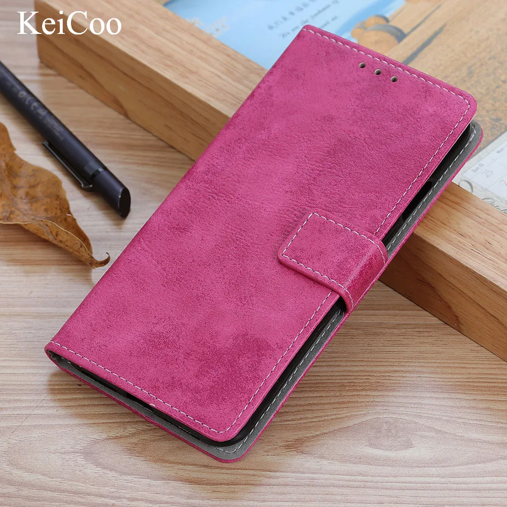 

Vintage Wallet Folding Flip Case Kickstand Card Slots Magnetic Closure Protective Cover for Xiaomi Redmi GO Note 7 7S Pro Coque