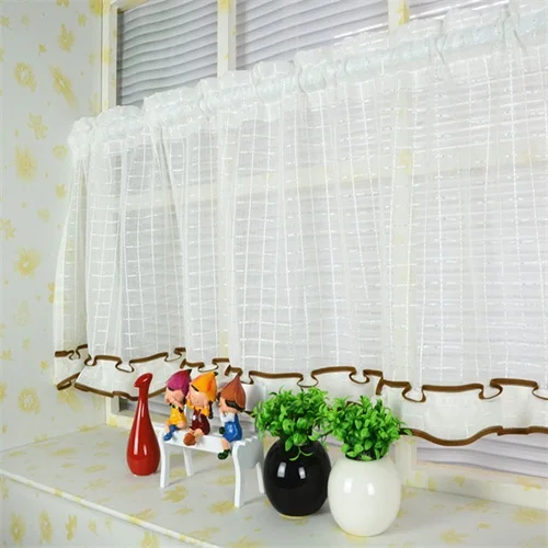 Японские оконные шторы короткие половина карман панель занавеска для кухни Шкаф окна двери кафе Настенный декор экран драпировка SC013D2 - Цвет: White Color