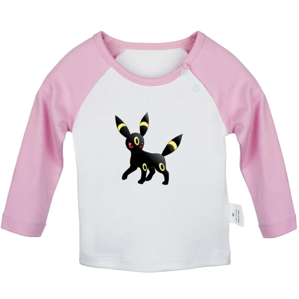 Настенные наклейки «Pokemon Sylveon Umbreon Charmander», футболки для новорожденных, цветные футболки-реглан с длинными рукавами для малышей - Цвет: JaBabyYCP995C