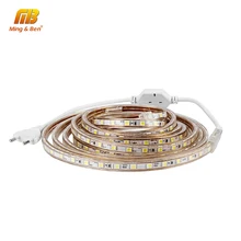 [MingBen] Светодиодная лента 2 м, 3 м, 4 м, 5 м, 10 м, AC110V, 220 В, SMD5050, водонепроницаемая, 60 Светодиодный s/M, высокая яркость, наружный светильник, Рождественский светильник