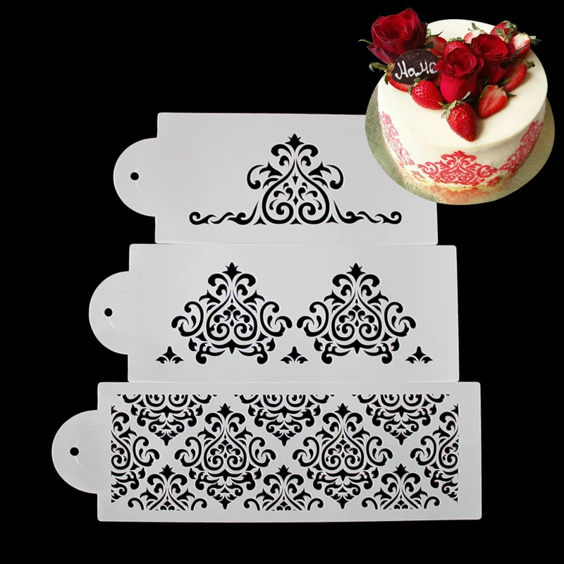 cheap HOHGIULIA 3Pcs Biscuit Stencil Bakery Tool Fondant Mold Crown King Princess Queen Bakeware Baking Fondant Gift Stencil Mold S211