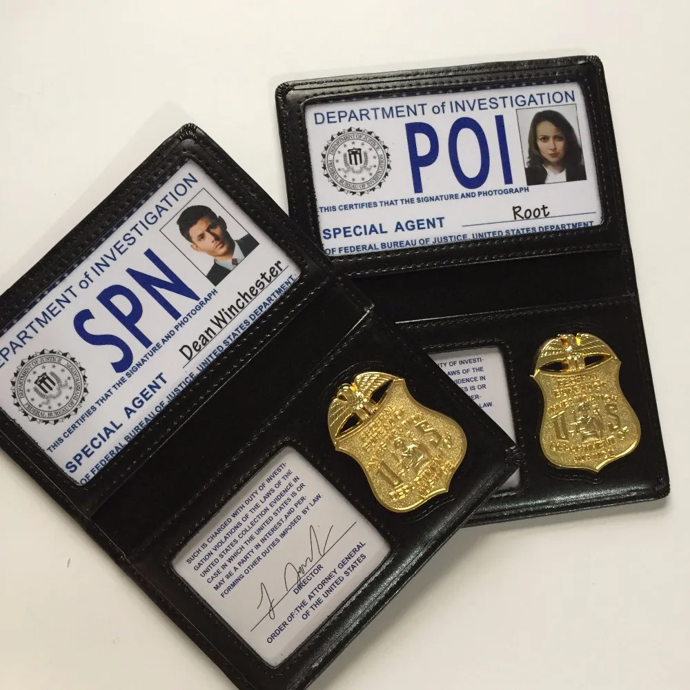 

Supernatural SPN Suspect Tracker characters POI Metal ID card Holder Shaw Root/Dean special unique Fans Essentials ID Customized
