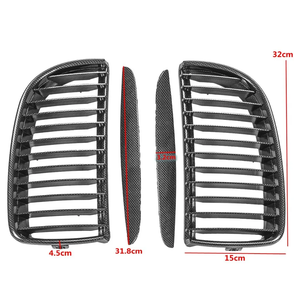 4 цвета пара передний матовый блесек для губ Карбон M Цвет Черный 2 линии двойная планка решетка для почек гриль для BMW E90 E91 4 двери 2005 06 07 2008