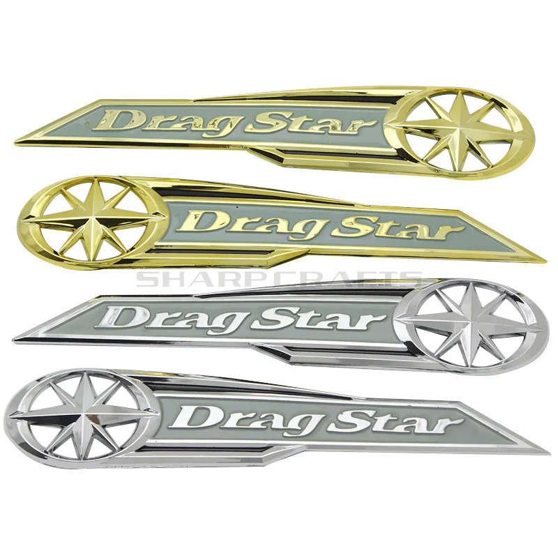 Artudatech Tank Pad Protector for Motorcycle Gas Tank Emblem Badge Decals Chrome Petrol Tank Badge for Yamaha Drag Star 2 Pcs Tank Pad Sticker