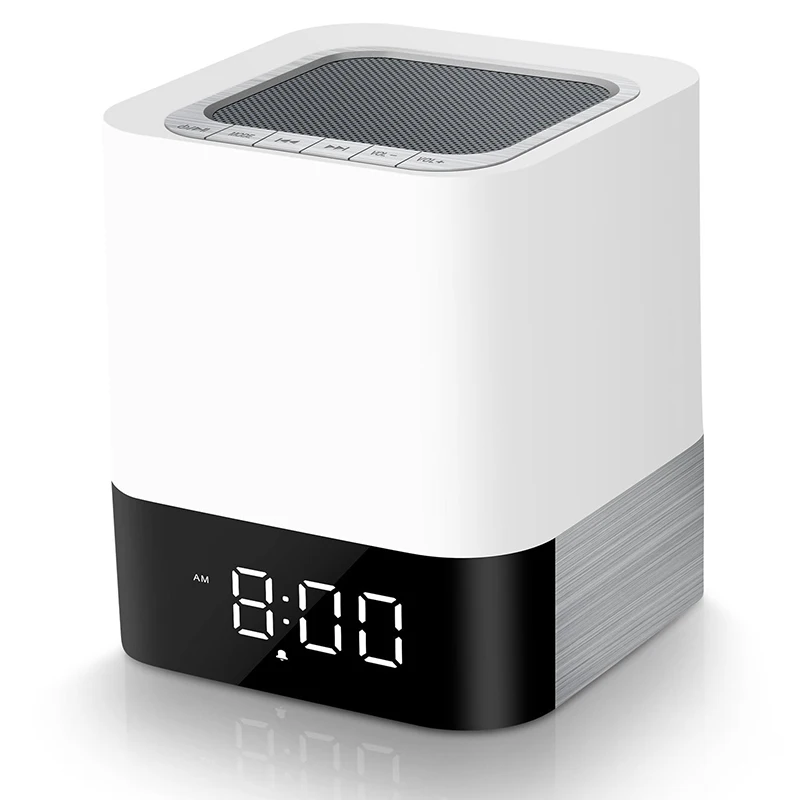 

LED Alarm Clock with Night Light Bluetooth Speakers, All in 1 Touch Sensor Bedside Lamp/MP3 Music Player Alarm Clock