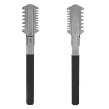 1 шт., высокое качество, нержавеющая сталь, мужской прямой нож для бритья, триммер, истончение, гладкий край, бритва, расческа, инструмент для удаления волос