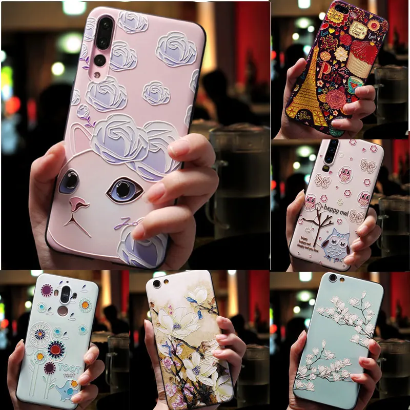 

For OPPO AX7 Case Soft Silicone Cover 3D Floral Emboss Phone Case For OPPO Reno 10X Zoom F11 Pro A1K A3S A39 A57 A59 Realme 3Pro