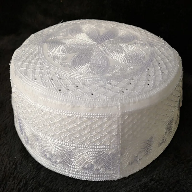 Белые шапки Musulman Beanie kippah Арабские исламские чашки для мужчин головной платок исламский человек капот Индия молитва мусульманский ткачество Халяль шляпа