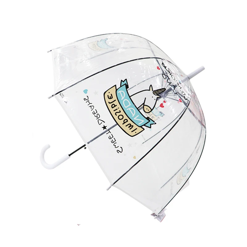 Unicorn Rainbow & Stars Umbrellas 25 Unicorn Rainbow & Stars Umbrellas -Unicorn Fashion SAFEBET Kids Unicorn Umbrella Cute Transparent Umbrellas Apollo Semi Automatic Cartoon Penguin Children Umbrella Drop Shipping
