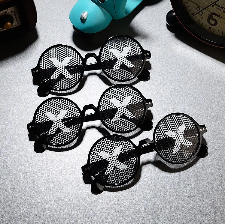

New New Myopia Hollow Glasses Men Women Fifth Personality Round Eyeglasses Button X cosplay Props Eyesight Christmas Gift