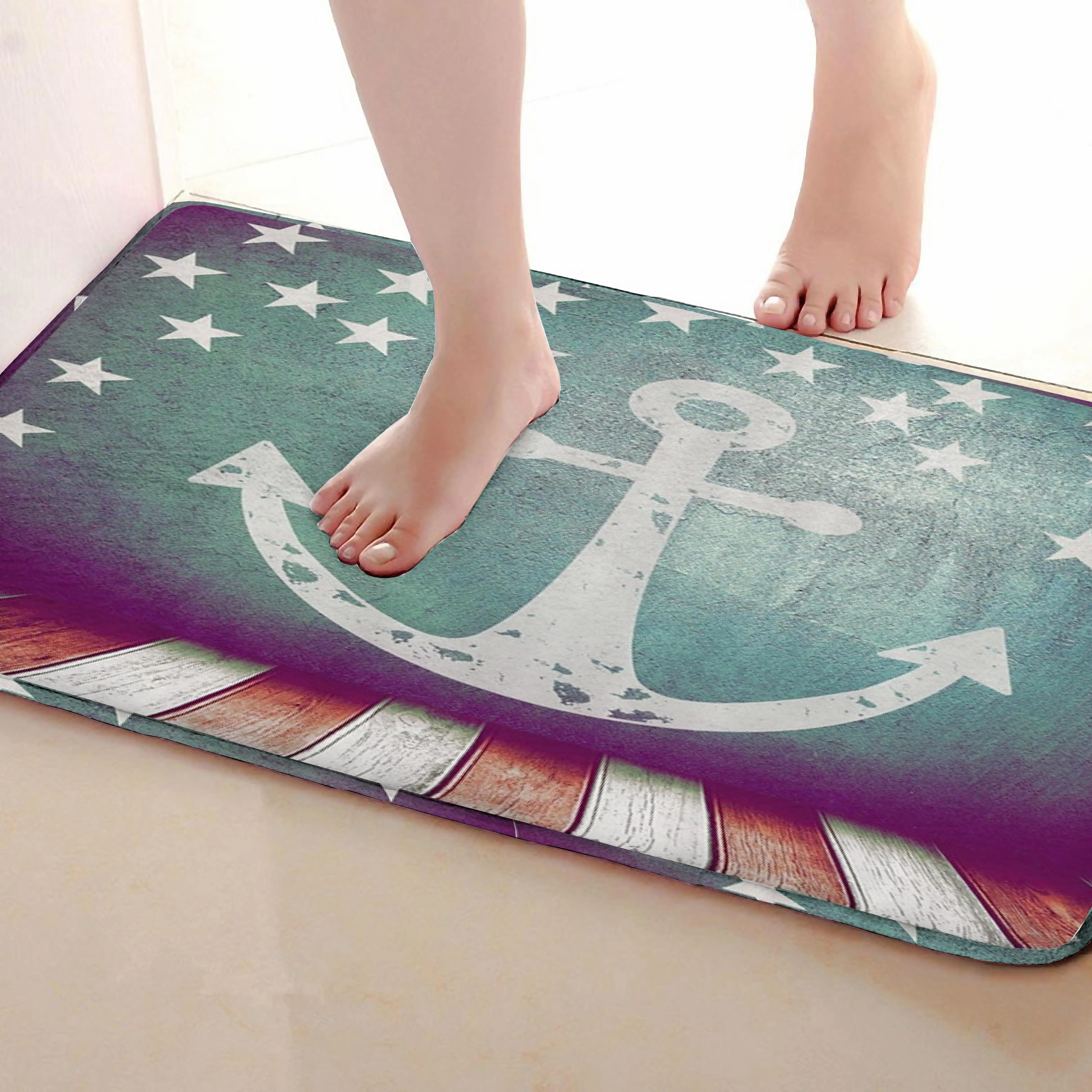 Якорь Стиль Ванная комната Коврики, забавные Нескользящие Для ванной Коврики, Занавески для душа Интимные аксессуары, Коврики Чинг вашей душе Шторы