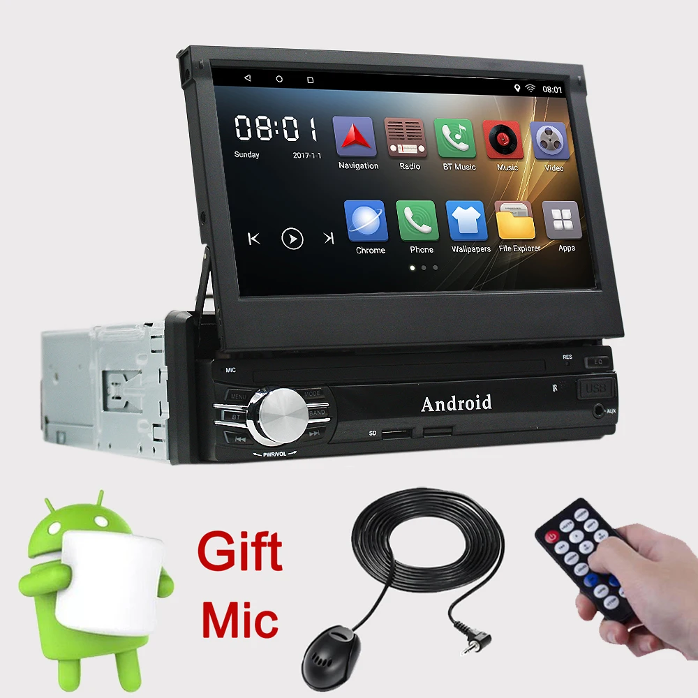 Rhythm Single 1 Din Android 6 0 Quad Core Universal font b Car b font GPS