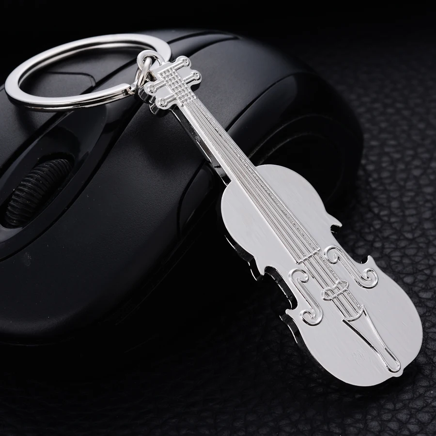 New Design Guitar Key Chain Holder Ring High Quality Metal Car Keychain