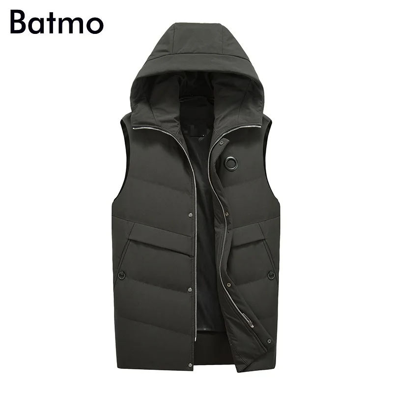 Batmo Новое поступление Зима Высокое качество 90% белая утка вниз куртка с капюшоном мужские пуховики мужчин, плюс размер S-3XL YR1809