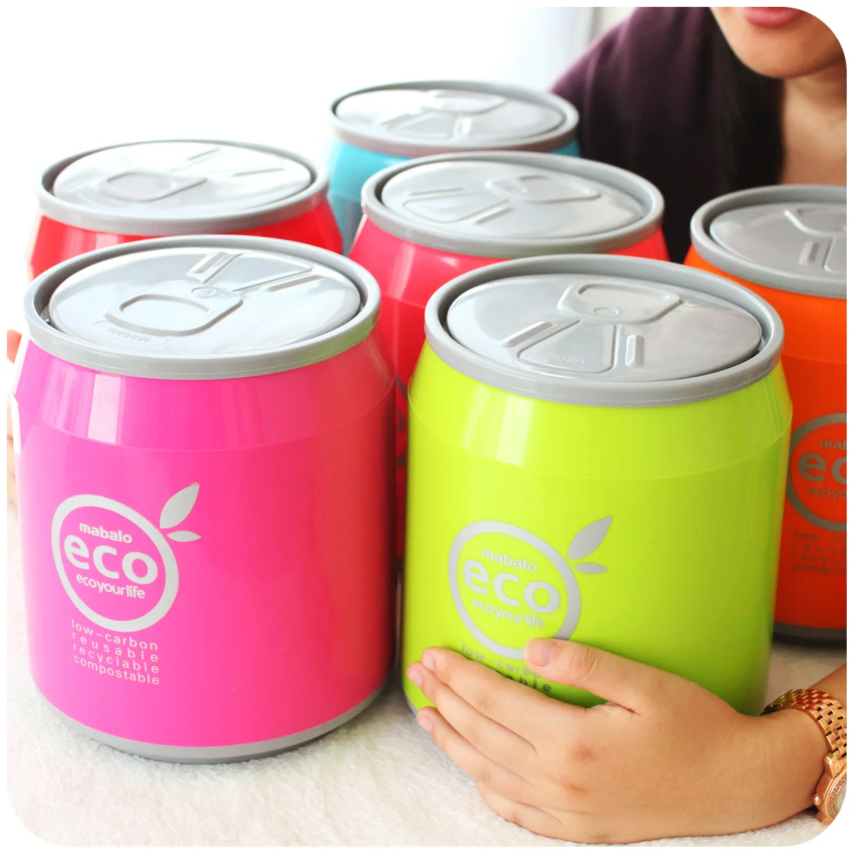 

Creative Desktop Garbage Cans Mini Waste Bins Round Plastic Storage Buckets Paper Bin For Table