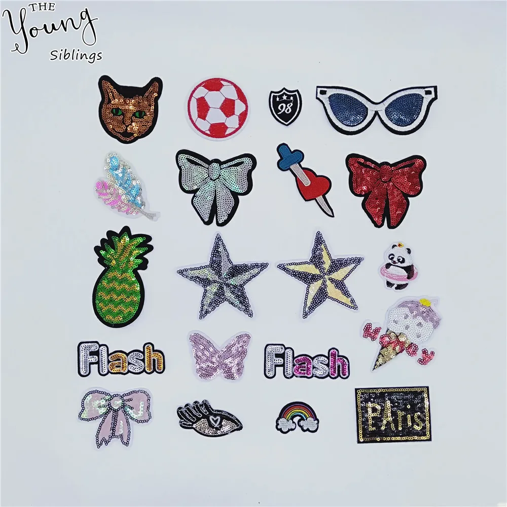 New arrive Cartoon Embroidery patch Hot melt adhesive Patch Sequins DIY Iron on Badges Clothing Decorate Sewing Accessory | Дом и сад