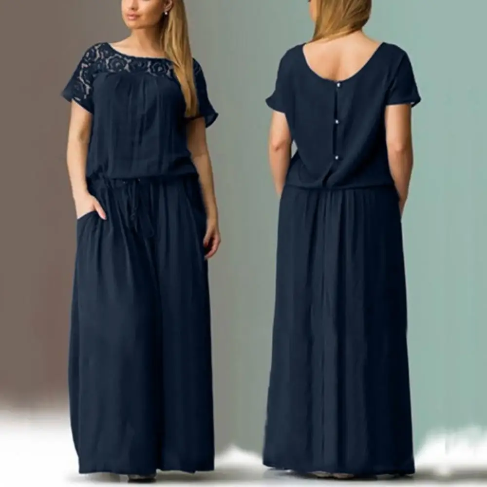 

Women Plus Size Dress Elegant Loose Chubby Fat Casual Solid Long Maxi Retro Slim Vogue Vintage Dropship#0717