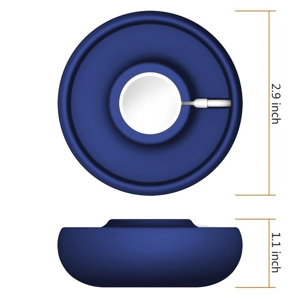 Док-станция для зарядки док-станции держатель и органайзер кабелей, силиконовые Зарядное устройство Подставка Поддержка держатель для Apple Watch серии 3/2/1,38 мм/42 мм - Цвет: deep blue