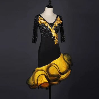 

samba tango dance dress Competition fringe latin dance costumes for women customize salsa latin dress latin dance dress girls