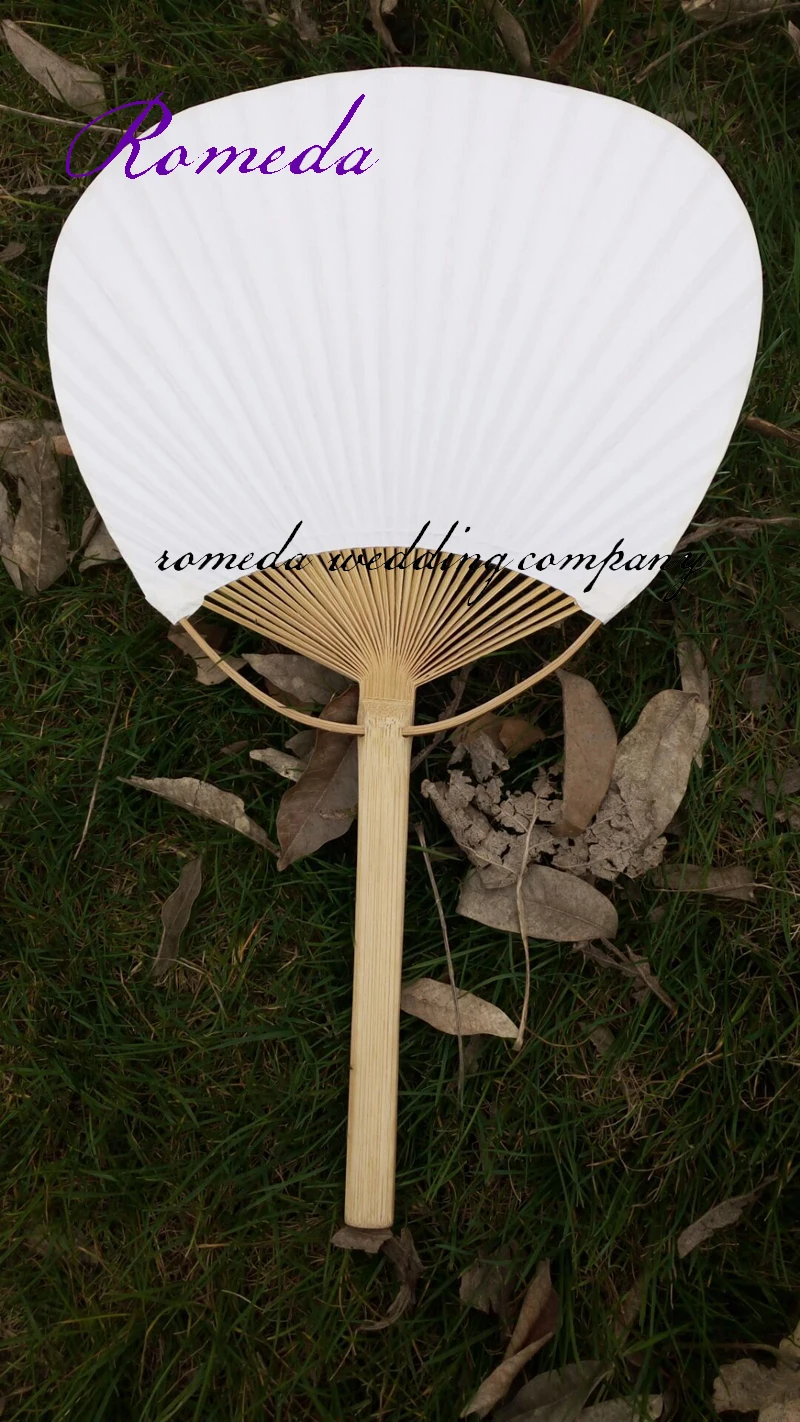 

Hot Sell 20pcs/lot,Free Shipping White Wedding Paddle Hand Fan for Wedding Decoration