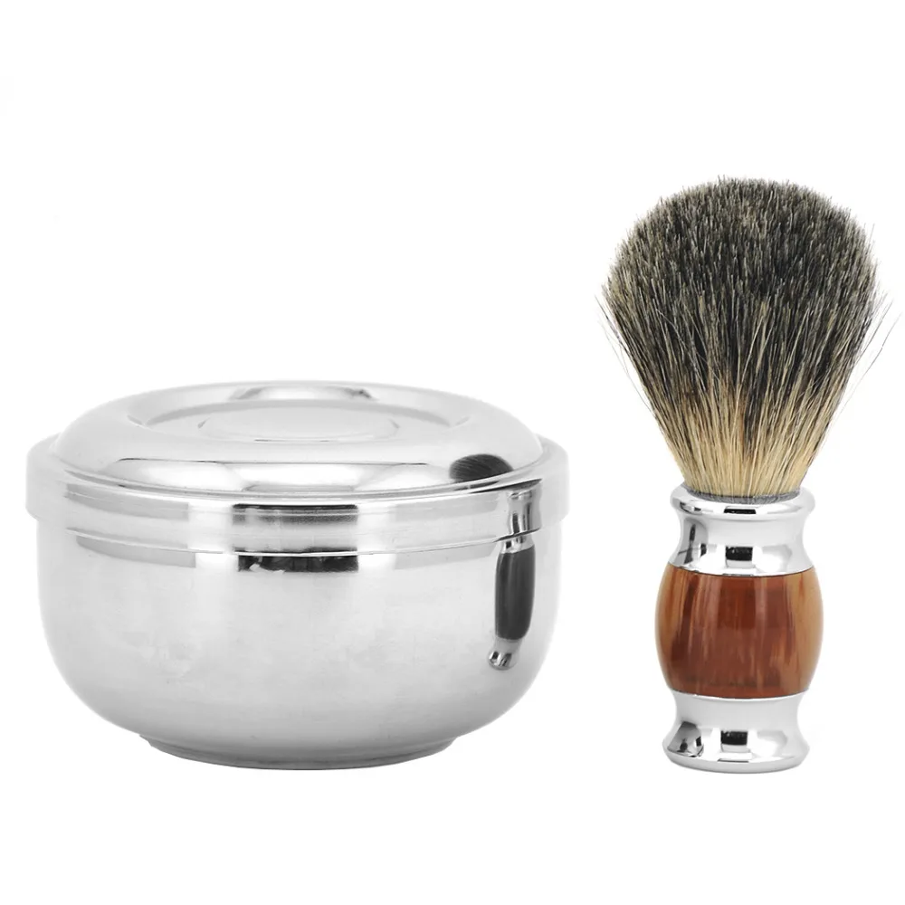 

ZY Barber 100% Pure Badger Hair Wet Shaving Beard Brush + Shaving Soap Mug Bowl Cup Men Shave Razor Kit