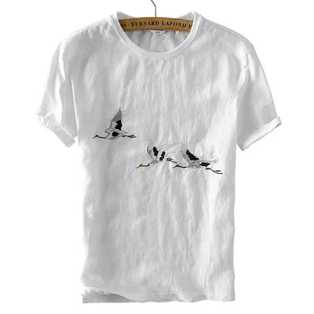 

New style Italy brand t shirt men summer white t-shirt mens solid casual cotton and linen t shirts for men fashion camiseta