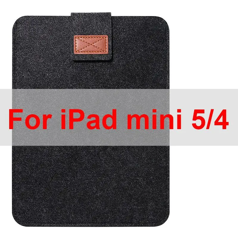 Фетровый чехол для iPad 7th 10,2 Mini 5/4 Air 3 2 Pro 12,9 11 10,5 9,7, легкий защитный чехол для переноски - Цвет: for iPad Mini 5 4