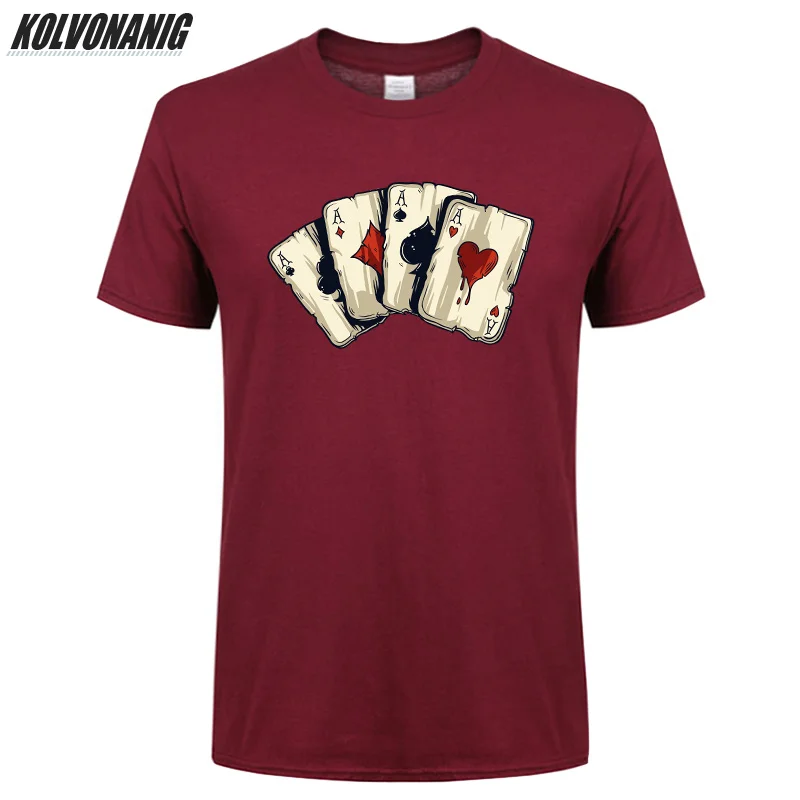 

KOLVONANIG Men Rock T Shirt Summer 2019 Poker Playing Cards Four A Anime 3d Printed Men's Clothing Brand Oversized T-Shirts Tops