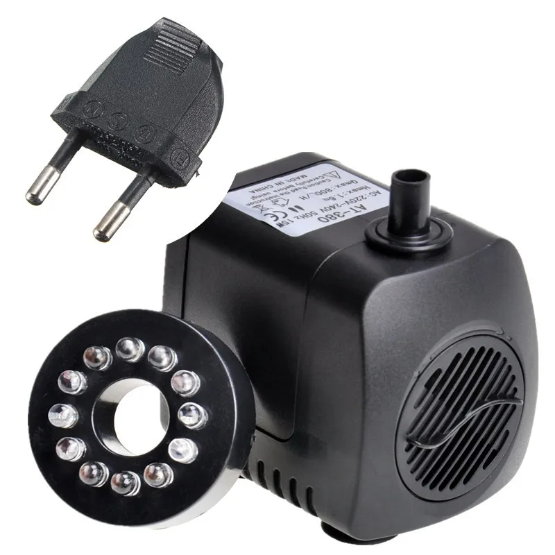 Mrosaa 15W LED Light Submersible Water Pump Fountain pump Kit Silent outdoor Hydroponic Aquarium Air Fish Tank Pond pumps