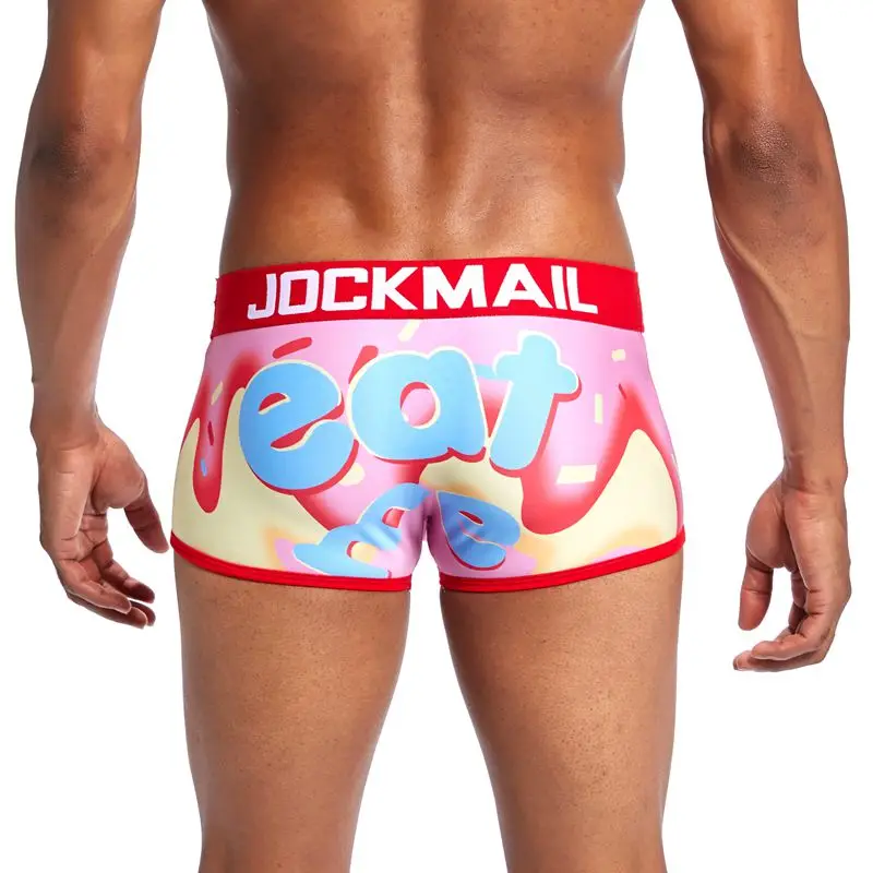 Бренд jockmail Мужское нижнее белье сексуальное полиэстер мужские боксеры, мужские трусы-боксеры cuecas пестрые трусы нижнее белье