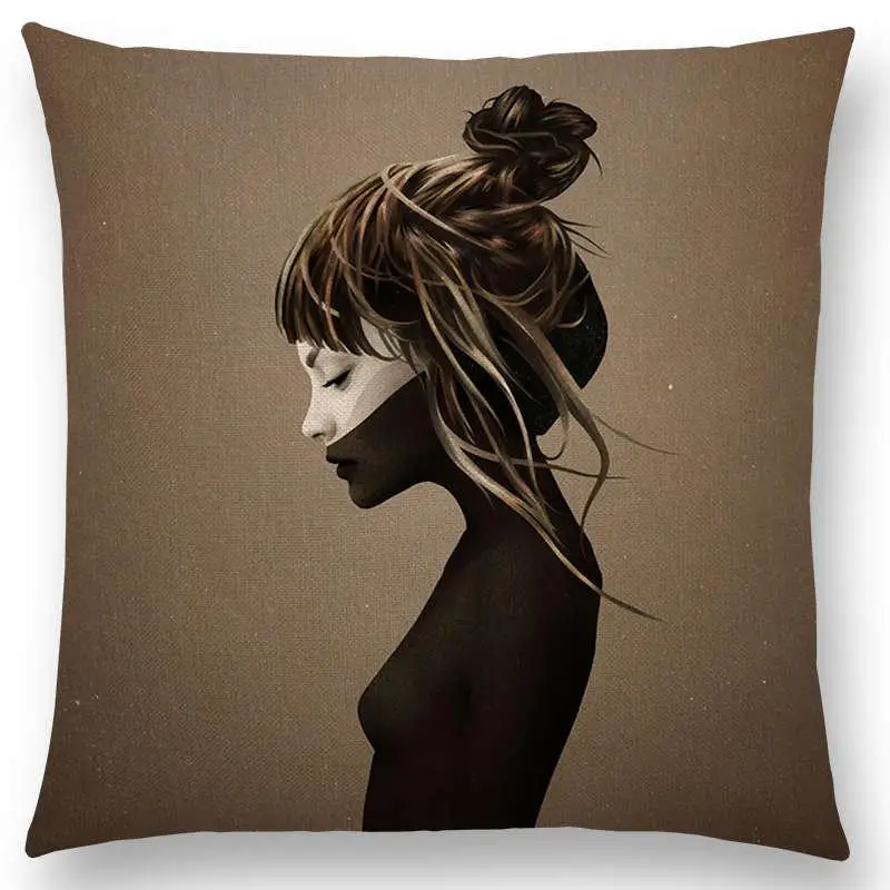 Черно-белый стильный Диванный чехол для диванных подушек с изображением чудо-девушки, элегантный чехол для подушек с изображением леди, чудо-красоты, портрета, благородного ума, великолепные идеи - Цвет: a030108