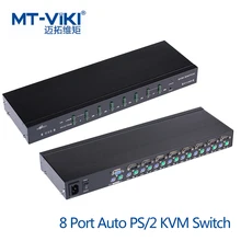MT-VIKI 8 Port Auto PS/2 KVM Switch Hot Key OSD Menu 1 PS2 Keyboard Mouse Control 8 PCs Rackmount Daisy Chain Support MT-2108RD